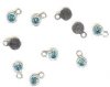 10 5mm Aqua Rhinestone Flat Back Pendants